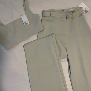 SOLD - Kookai Matching set- trousers and cropped top